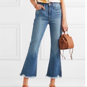 Madewell Size 25 Rigid Flare Leg Dempsey Jeans Raw Hem High Rise Womens